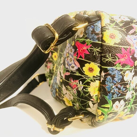 Betsey Johnson Mini Floral Puppy Dog Back Pack-Pink/Black/Gold Mix-Adjustable ST - Picture 12 of 16